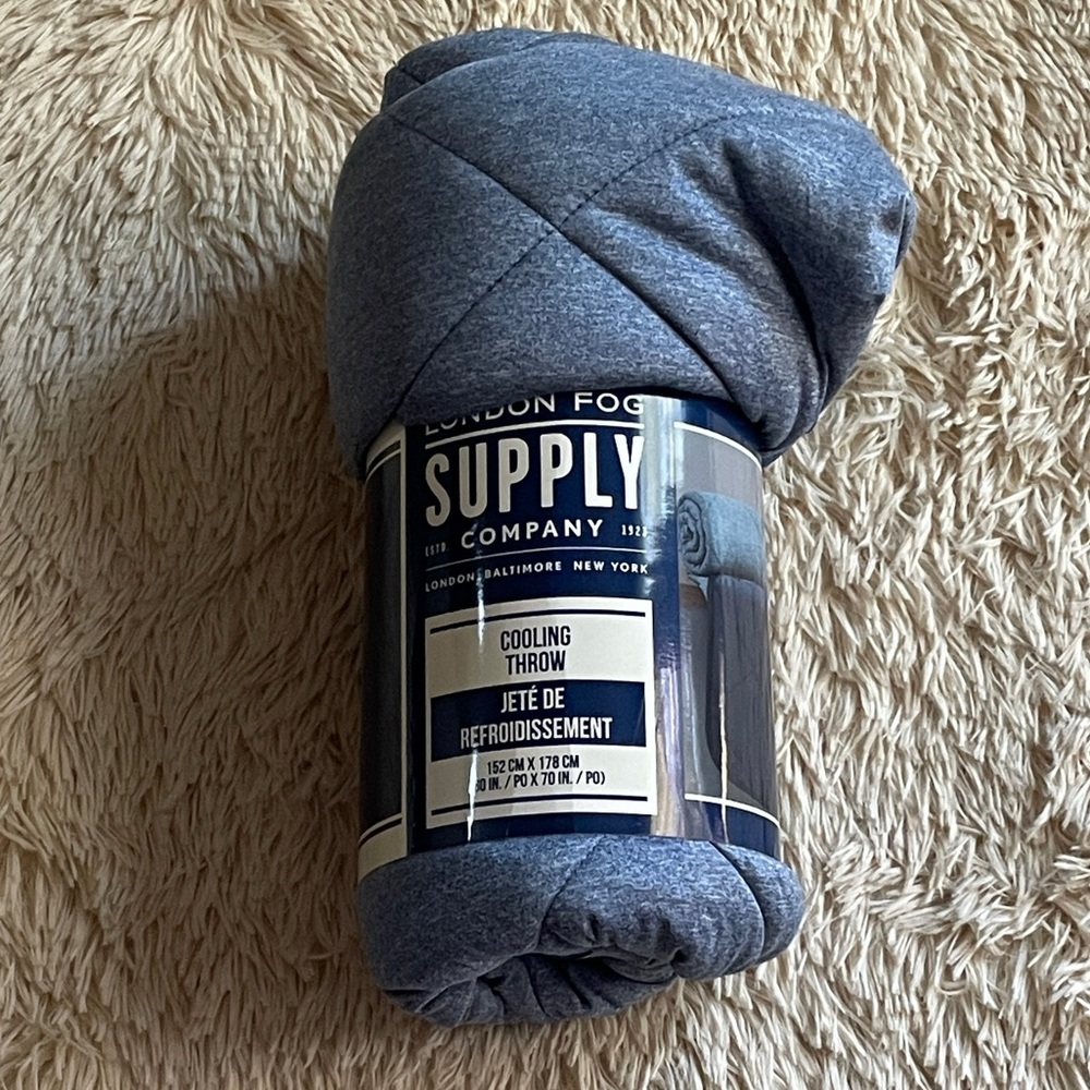 Cooling Throw Blanket by London Fog in Blue